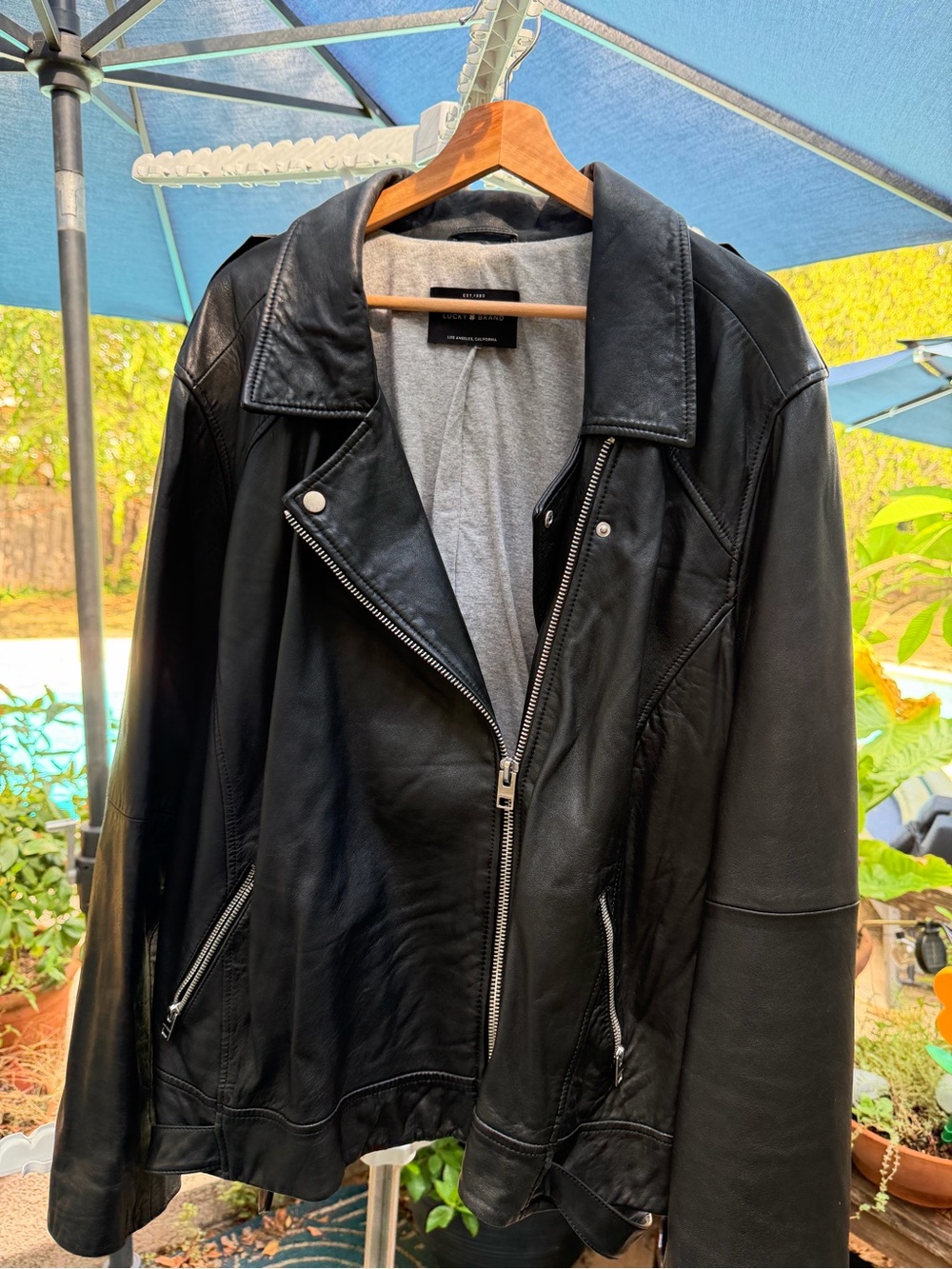 Lucky Brand Black Leather Biker Moto Jacket - Women, Size 3X